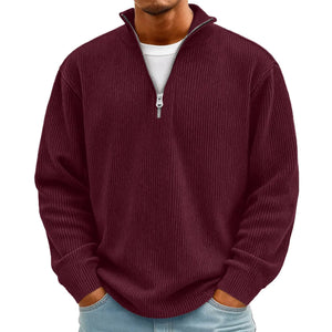 Men's Corduroy Quarter Zip Sweater