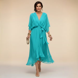 ISABELLA V-NECK CHIFFON DRESS