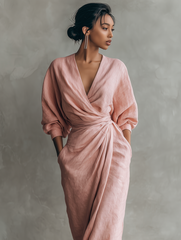 SOFI PURE ELEGANCE V-NECK DRESS