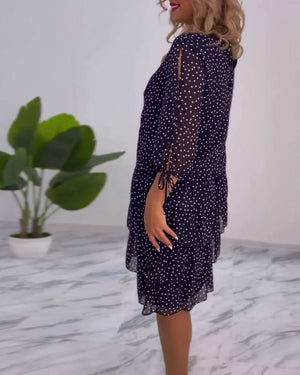 LUNESSA POLKA TIERED DRESS