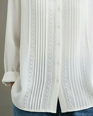 AMELIA PLEATED LACE TOP