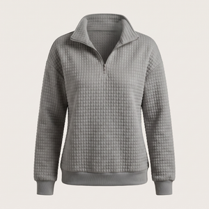 ROSALIE TEXTURED ZIP SWEATER