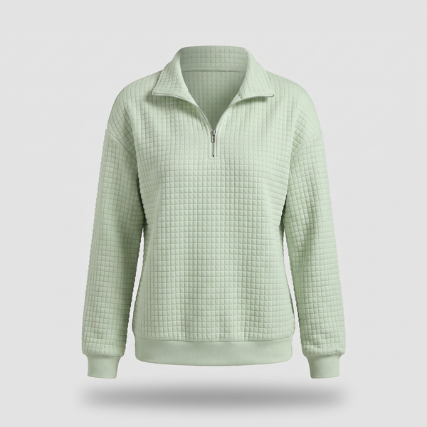 ROSALIE TEXTURED ZIP SWEATER