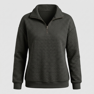 ROSALIE TEXTURED ZIP SWEATER