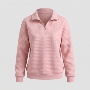 ROSALIE TEXTURED ZIP SWEATER