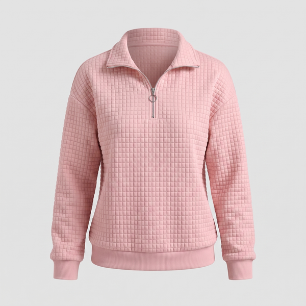 ROSALIE TEXTURED ZIP SWEATER