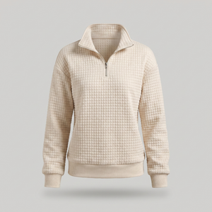 ROSALIE TEXTURED ZIP SWEATER