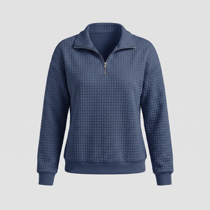 ROSALIE TEXTURED ZIP SWEATER