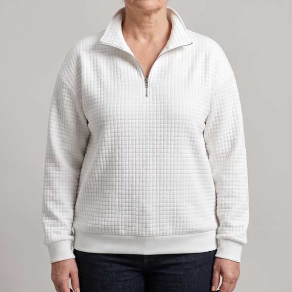 ROSALIE TEXTURED ZIP SWEATER