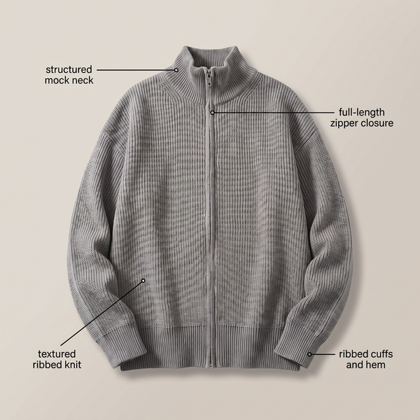 HOLLIS SMART-CASUAL ZIP CARDIGAN