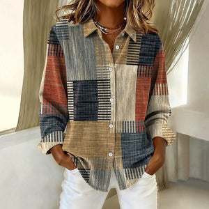 RETRO COLOR BLOCK BLOUSE