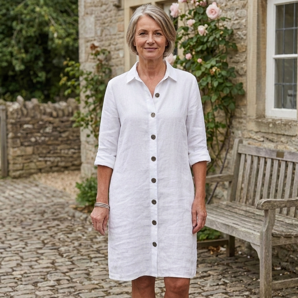 HOLLINMERE BUTTON-FRONT SHIRT DRESS