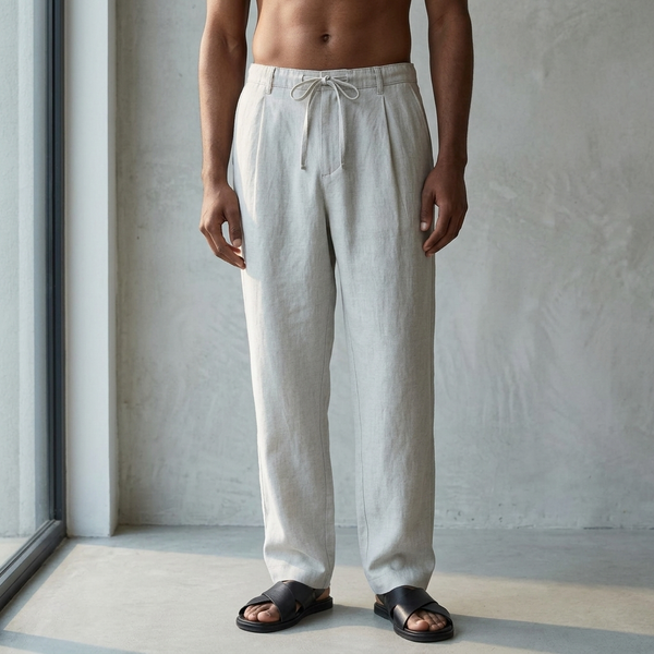SOMERFORD PURE LINEN DRAWSTRING TROUSERS