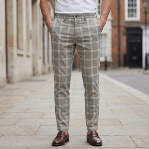 CHESTERFIELD SLIM-FIT CHECKED TROUSERS