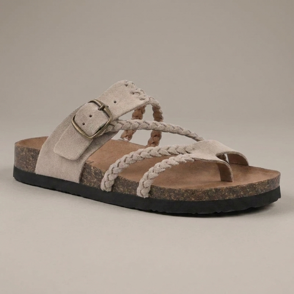 WYTHENDALE BRAIDED CORK SANDALS