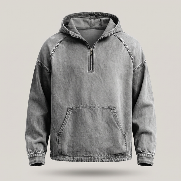 RIVINGTON HALF-ZIP DENIM JACKET