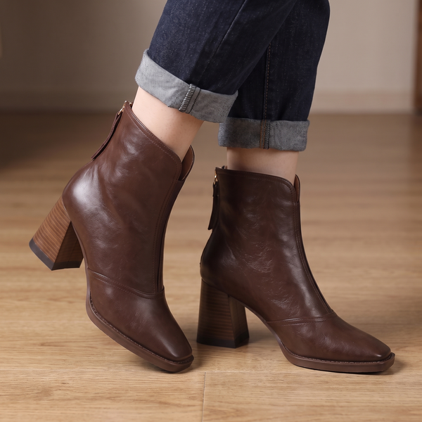 WHITNEY LEATHER ANKLE BOOTS