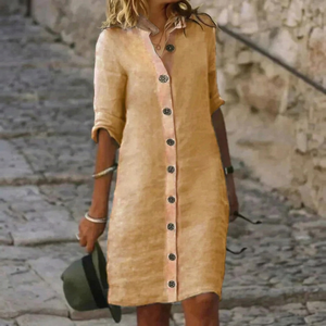 HOLLINMERE BUTTON-FRONT SHIRT DRESS