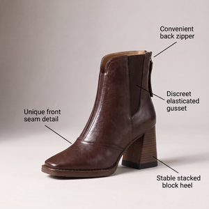 WHITNEY LEATHER ANKLE BOOTS