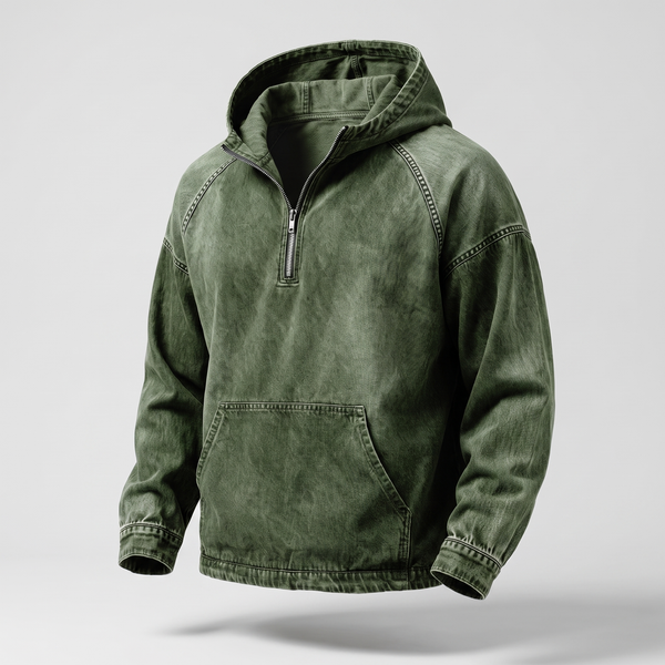 RIVINGTON HALF-ZIP DENIM JACKET