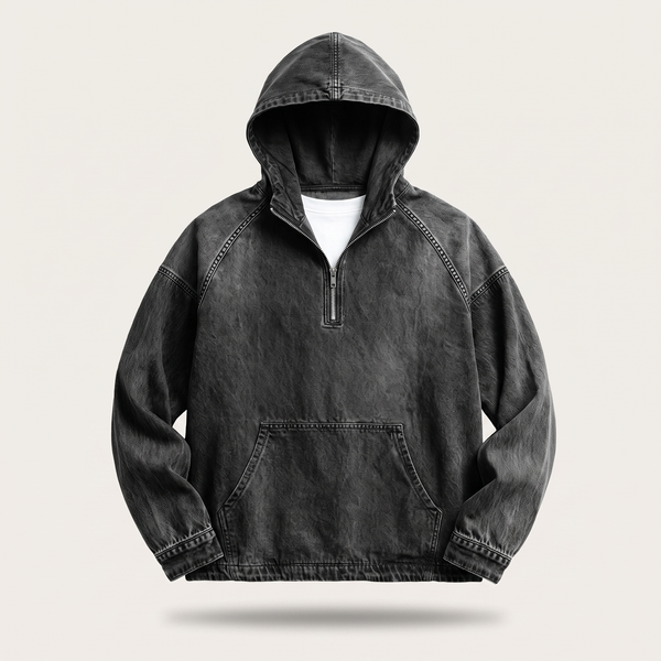 RIVINGTON HALF-ZIP DENIM JACKET