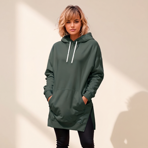 AVELMERE SOFT-FLEECE HOODIE DRESS