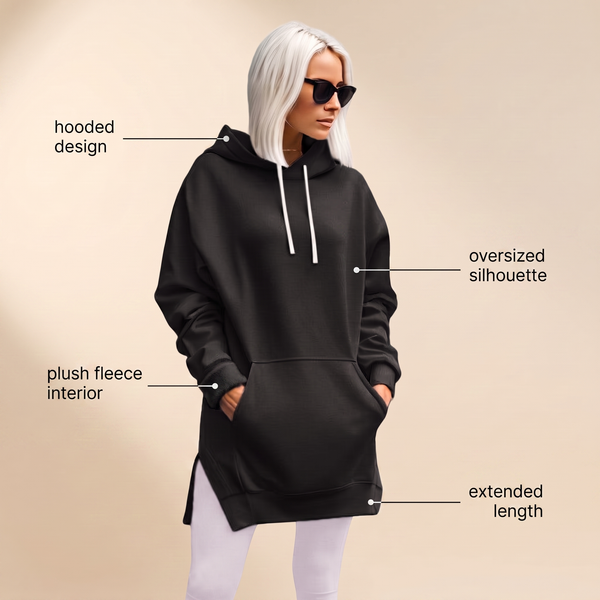 AVELMERE SOFT-FLEECE HOODIE DRESS