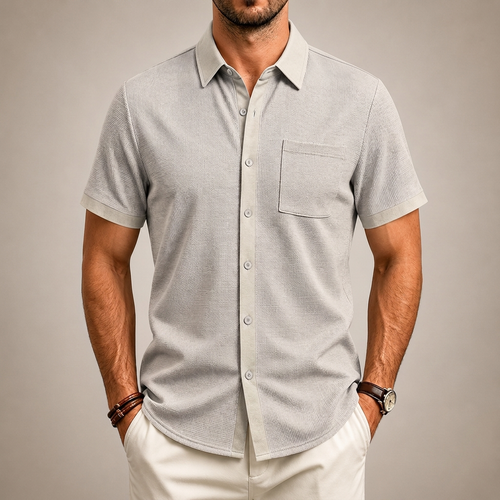 CALDHAM TEXTURED BUTTON-UP SHIRT