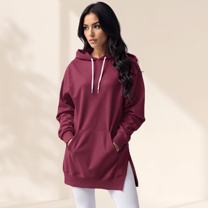 AVELMERE SOFT-FLEECE HOODIE DRESS