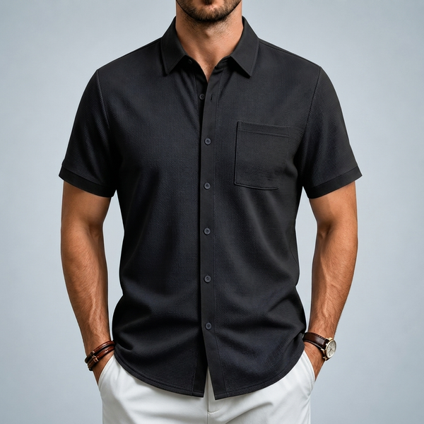 CALDHAM TEXTURED BUTTON-UP SHIRT