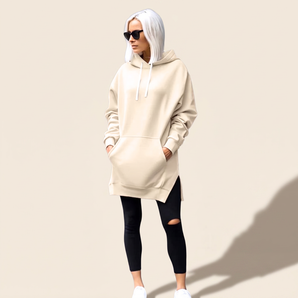 AVELMERE SOFT-FLEECE HOODIE DRESS