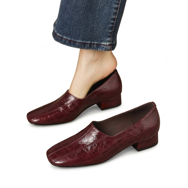 Flea Genuine Leather Loafer Pumps