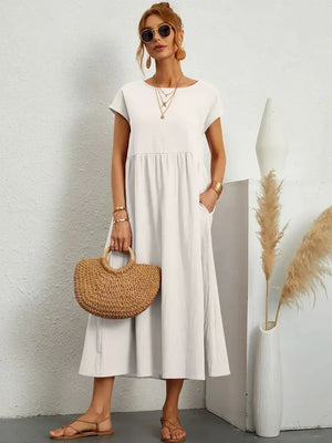 AVA LUXE FLUID MIDI DRESS