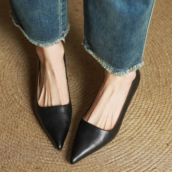 ODETTE — Escarpins en Cuir Véritable à Talon Kitten