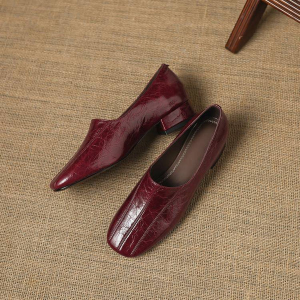 Flea Genuine Leather Loafer Pumps