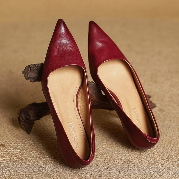 ODETTE — Escarpins en Cuir Véritable à Talon Kitten