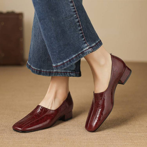 Flea Genuine Leather Loafer Pumps