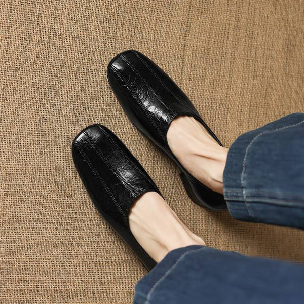 Flea Genuine Leather Loafer Pumps