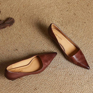 ODETTE — Escarpins en Cuir Véritable à Talon Kitten