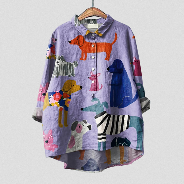POPPY DOG PRINT BLOUSE