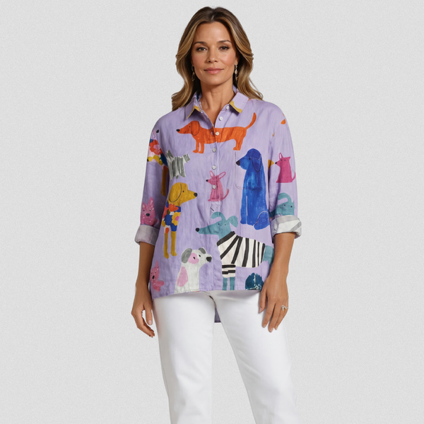 POPPY DOG PRINT BLOUSE