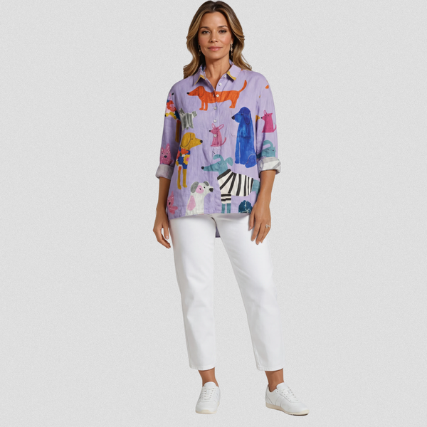 POPPY DOG PRINT BLOUSE