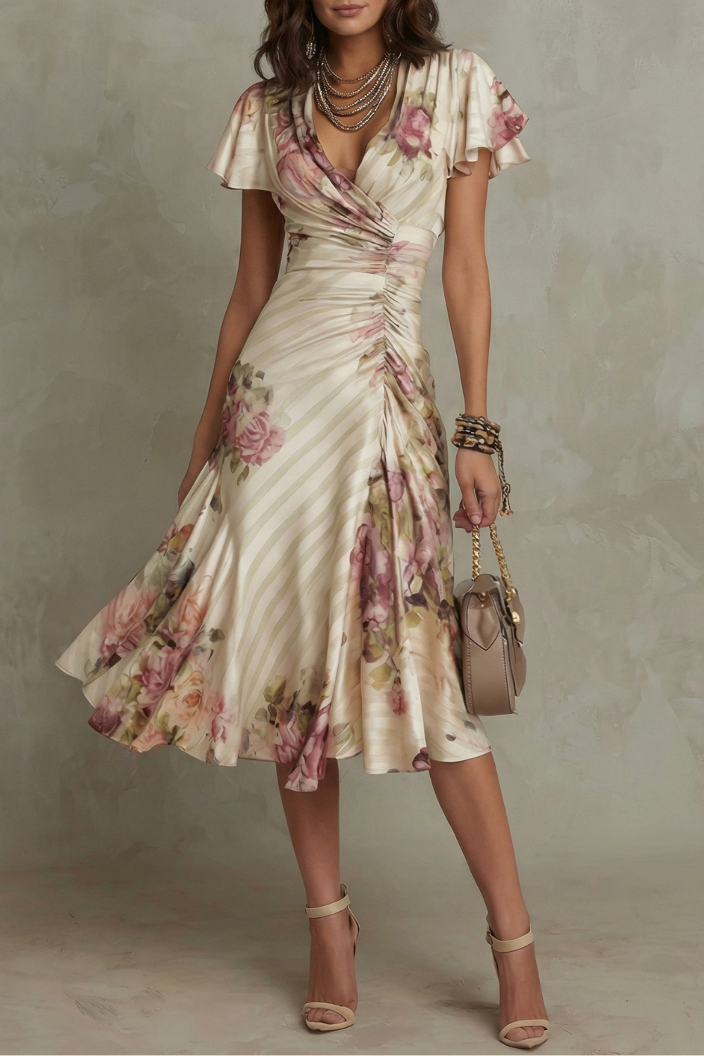 SATIN ELEGANCE MIDI DRESS