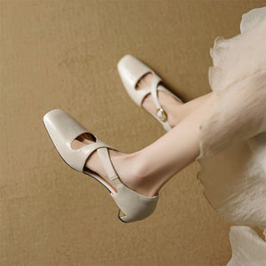 MARGAUX — Sandales à Brides Croisées en Cuir Véritable