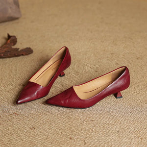 ODETTE — Escarpins en Cuir Véritable à Talon Kitten