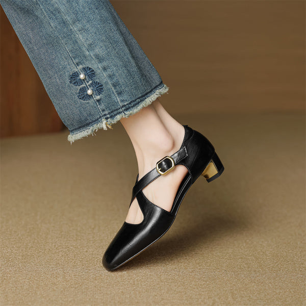 MARGAUX — Sandales à Brides Croisées en Cuir Véritable