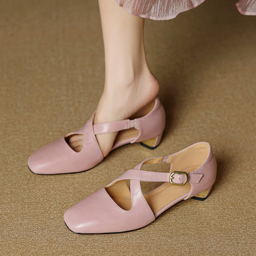 MARGAUX — Sandales à Brides Croisées en Cuir Véritable