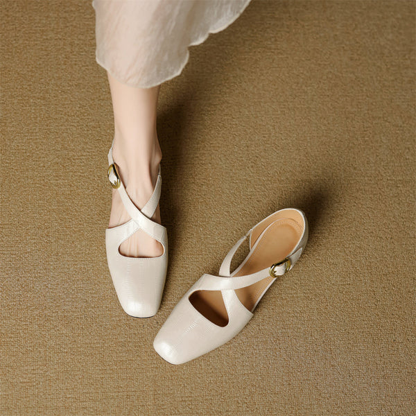 MARGAUX — Sandales à Brides Croisées en Cuir Véritable
