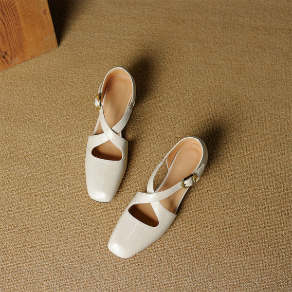 MARGAUX — Sandales à Brides Croisées en Cuir Véritable