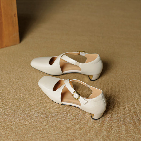 MARGAUX — Sandales à Brides Croisées en Cuir Véritable